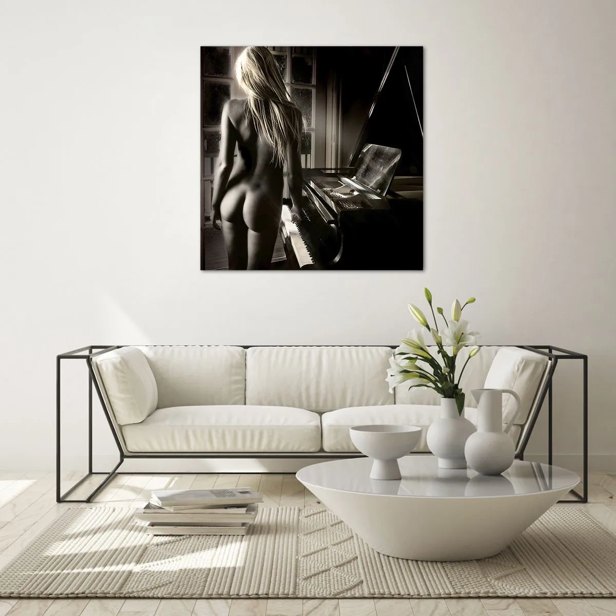 Cuadro sobre vidrio - Impresiones sobre Vidrio - Perfecta armonía de la noche - 60x60 cm