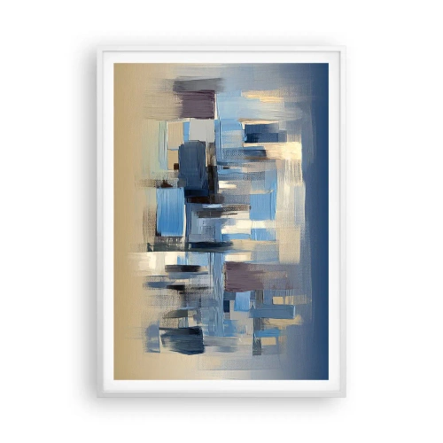 Póster en marco blanco - Construcción azul - 70x100 cm