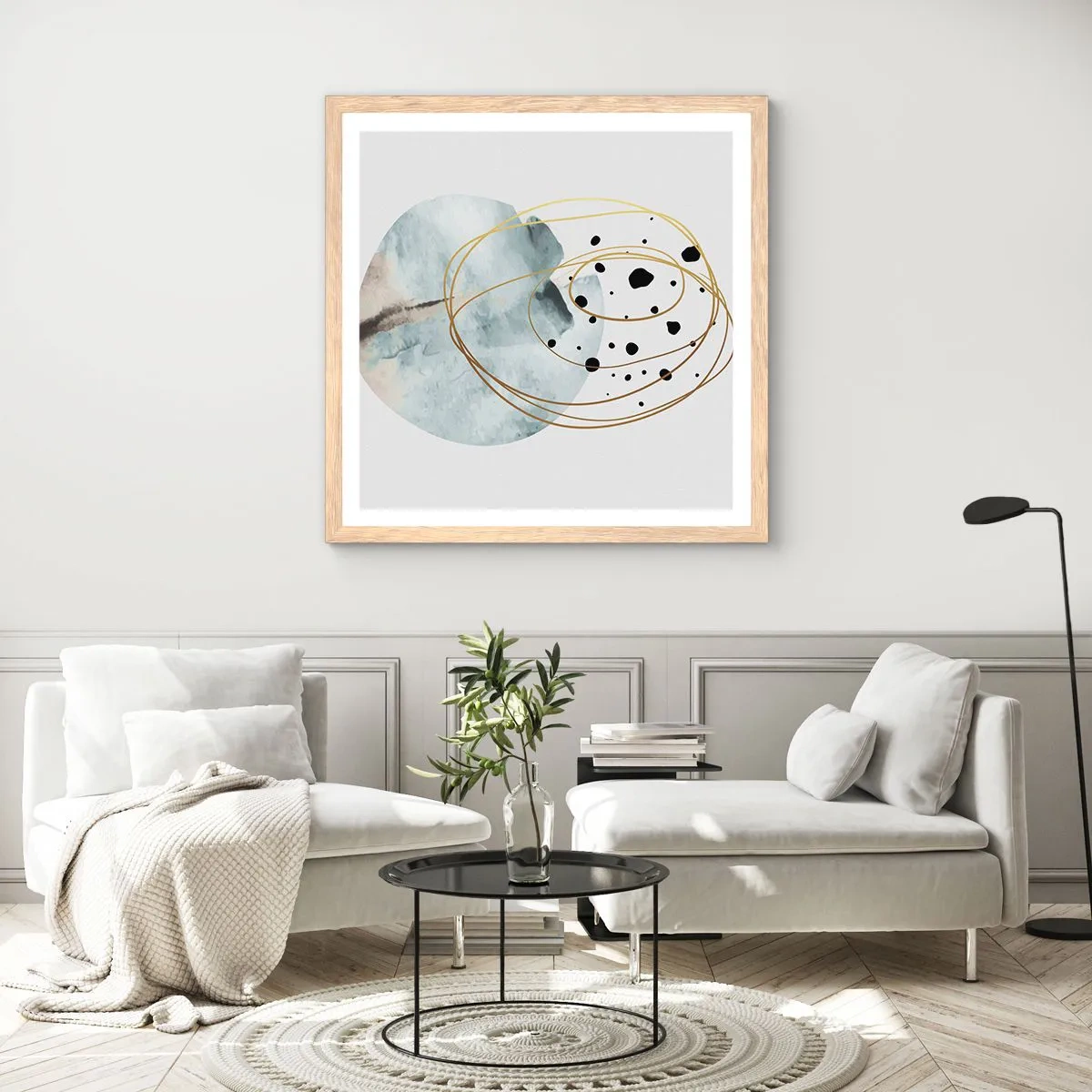 Póster en marco roble claro - El concepto del espacio - 60x60 cm