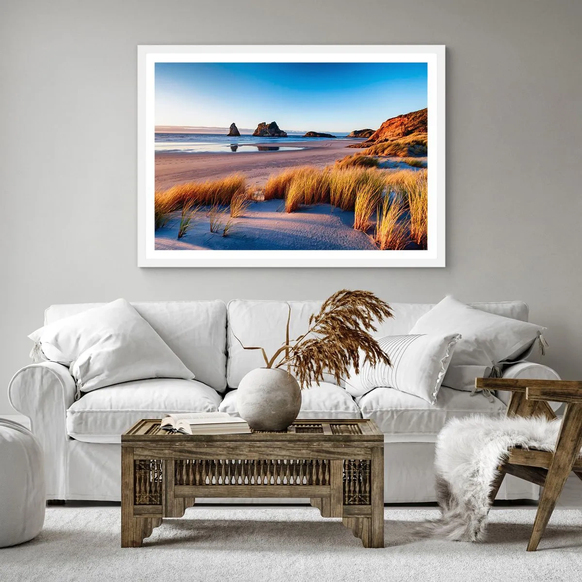 Póster en marco blanco - Para buscadores de tranquilidad - 60x60 cm