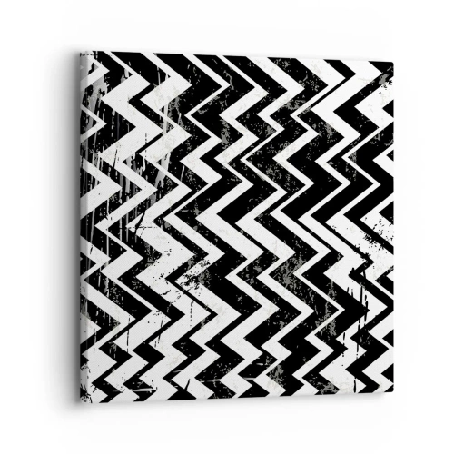 Cuadro sobre lienzo - Impresión de Imagen - Zig-blanco, zag-negro - 30x30 cm