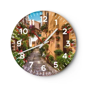 Reloj de pared - Reloj de vidrio - Callejón italiano - 30x30 cm