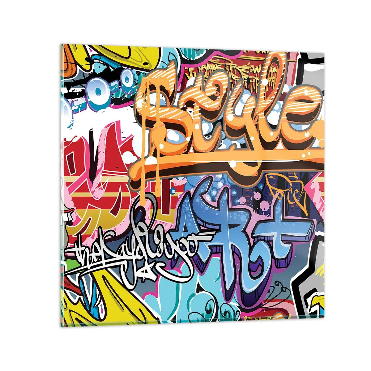 Cuadro sobre vidrio - Impresiones sobre Vidrio - Grafiti, el arte urbano - 50x50 cm