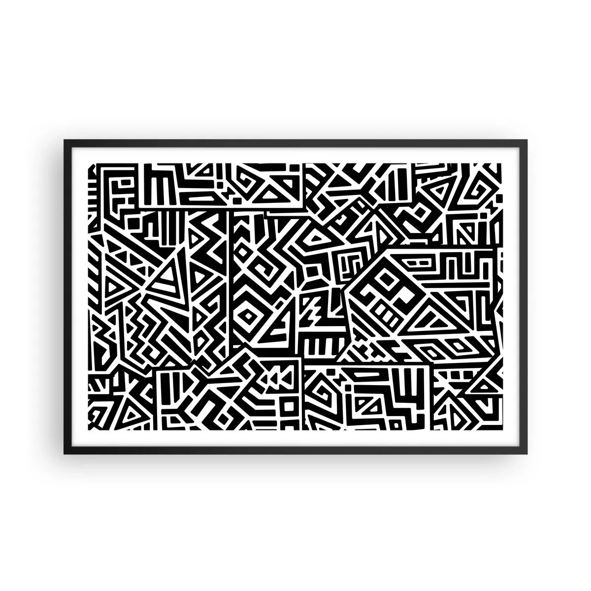 Póster en marco negro - Composición precolombina - 91x61 cm