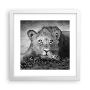 Póster en marco blanco - Un cachorro real - 30x30 cm