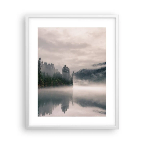Póster en marco blanco - En el ensueño, en la niebla - 40x50 cm