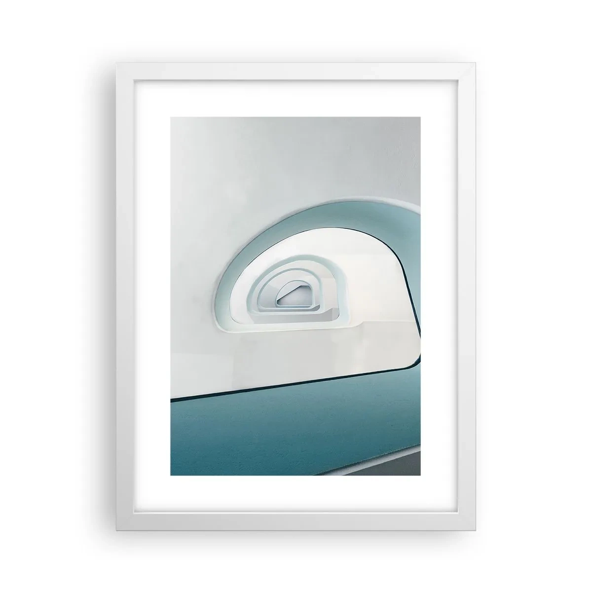 Póster en marco blanco - Espiral del río azul - 30x40 cm