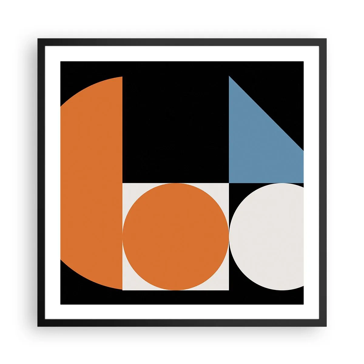 Póster en marco negro - Diseño con figuras - 60x60 cm