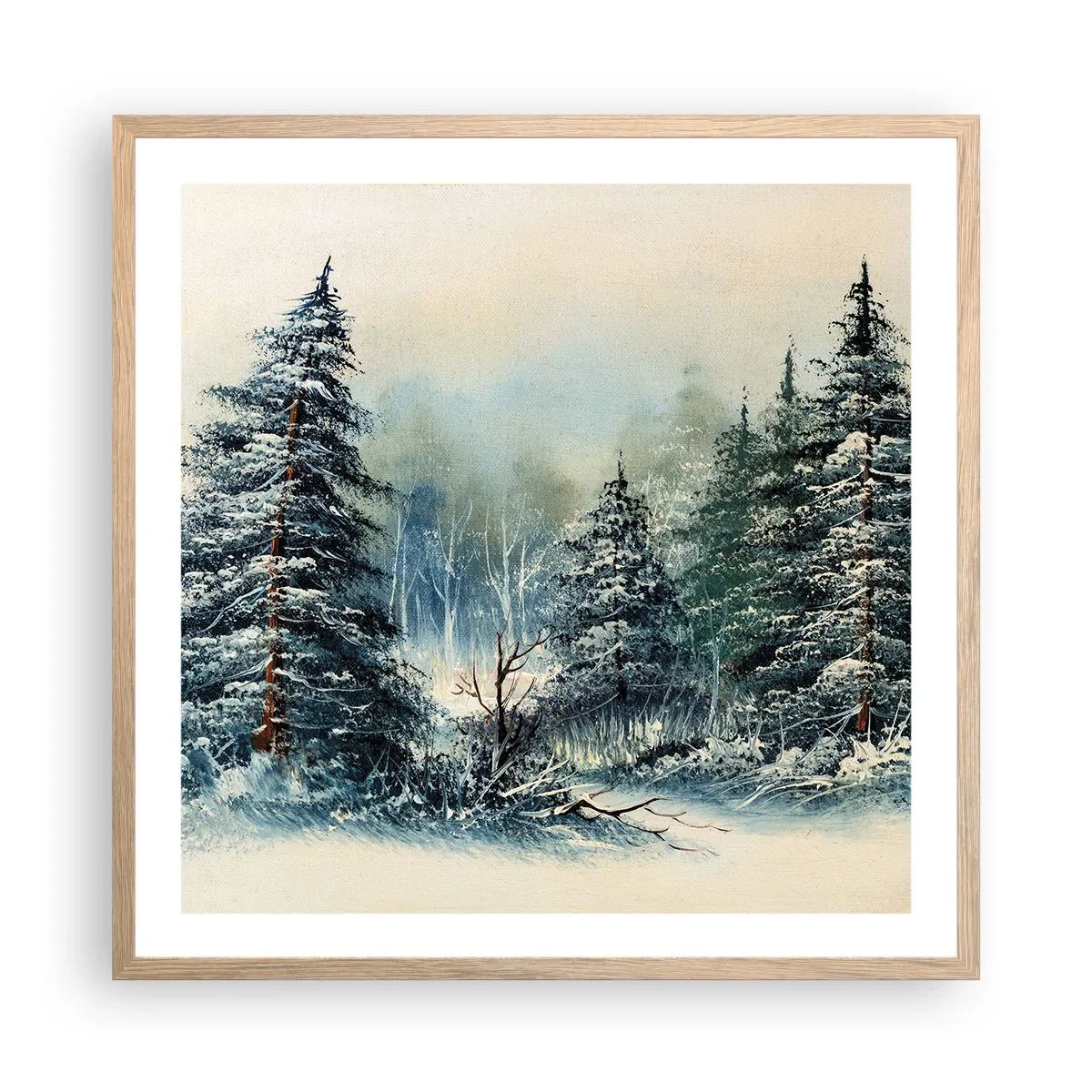Póster en marco roble claro - Preparados para la Navidad - 60x60 cm