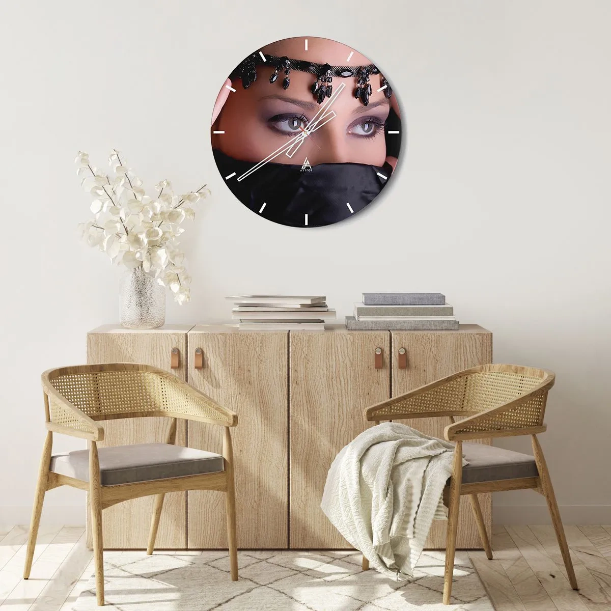 Reloj de pared - Reloj de vidrio - Tentador misterio oriental - 30x30 cm