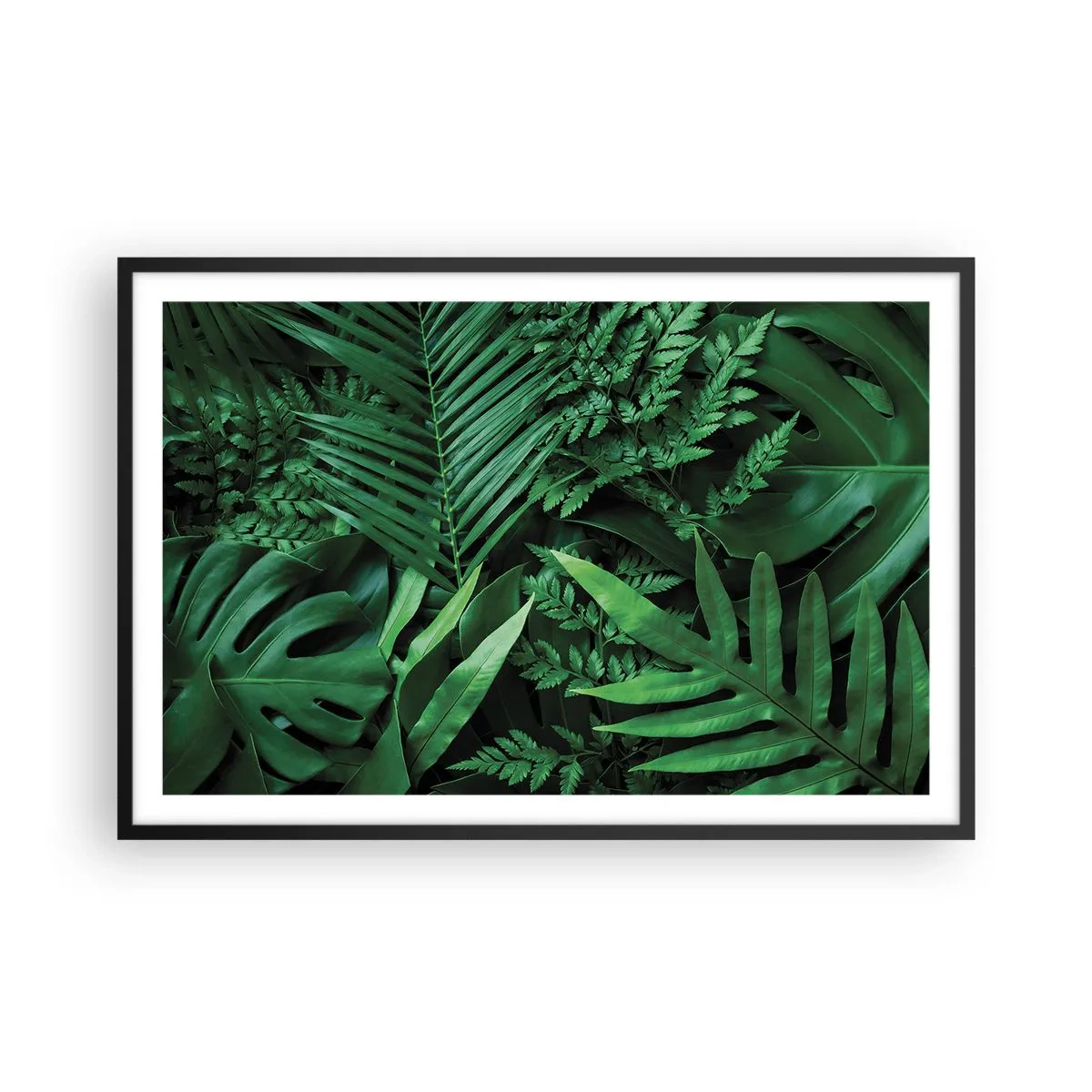 Póster en marco negro - Abrazo verde - 91x61 cm