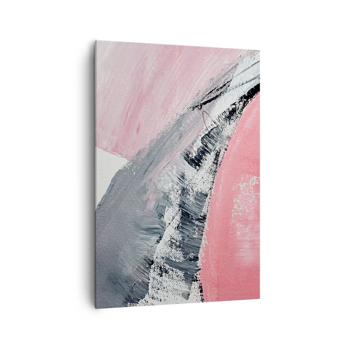 Cuadro sobre lienzo - Impresión de Imagen - Una composición abstracta en tonos rosa y gris. - 70x100cm - Composición a juego - Decoración de pared moderna para salón y dormitorio ARTTOR