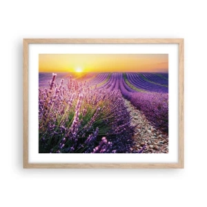 Póster en marco roble claro - Pradera fragante - 50x40 cm