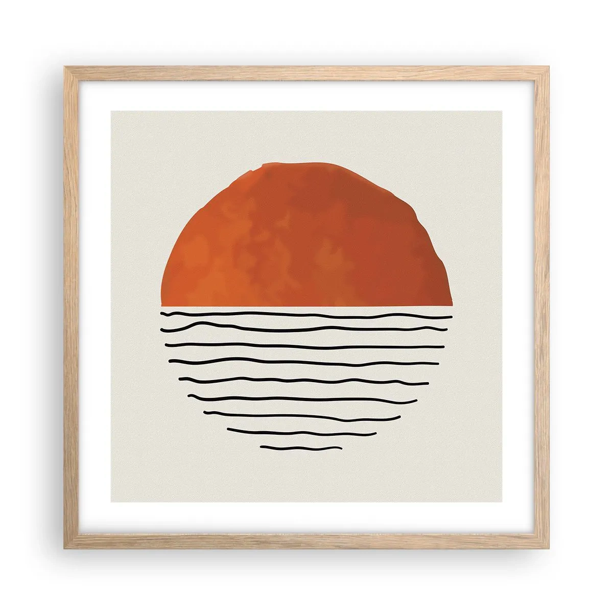 Póster en marco roble claro - En un ambiente japonés - 50x50 cm
