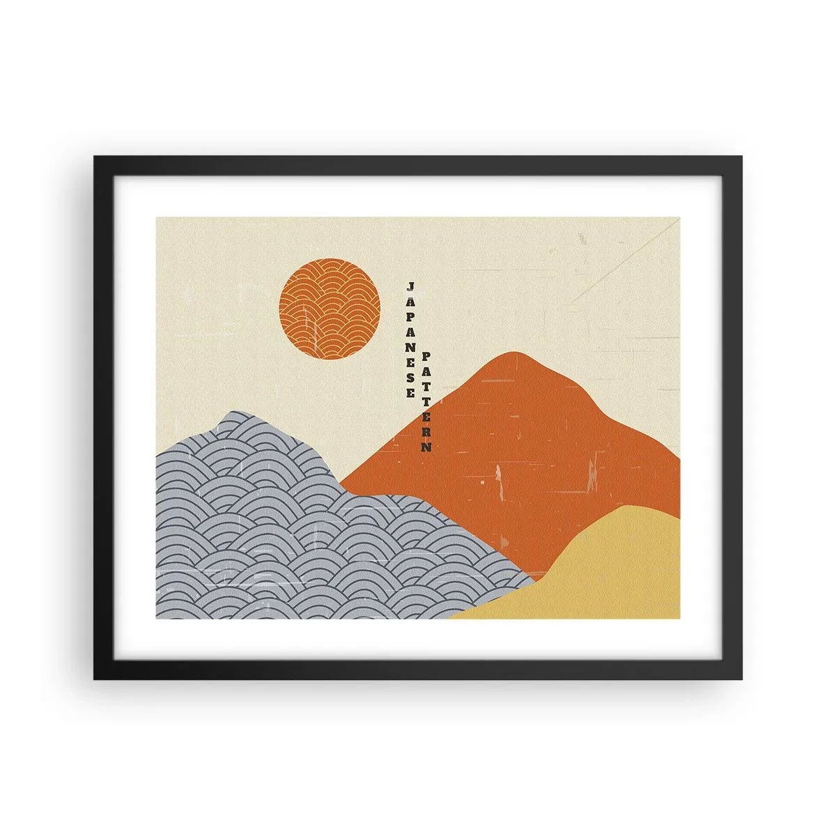 Póster en marco negro - En el espíritu japonés - 50x40 cm