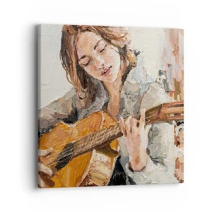 Cuadro sobre lienzo - Impresión de Imagen - Concierto de guitarra y corazón joven - 40x40 cm