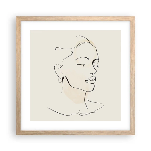 Póster en marco roble claro - Líneas que muestran seguridad - 40x40 cm