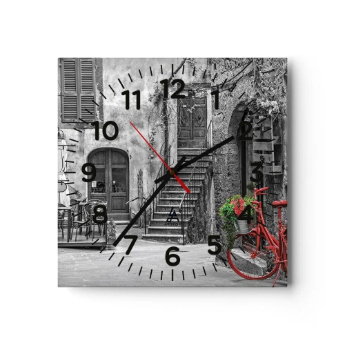 Reloj de pared - Reloj de vidrio - Callejón de la Toscana - 40x40 cm