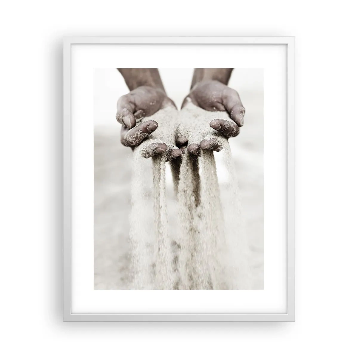 Póster en marco blanco - Con estas manos... - 40x50 cm