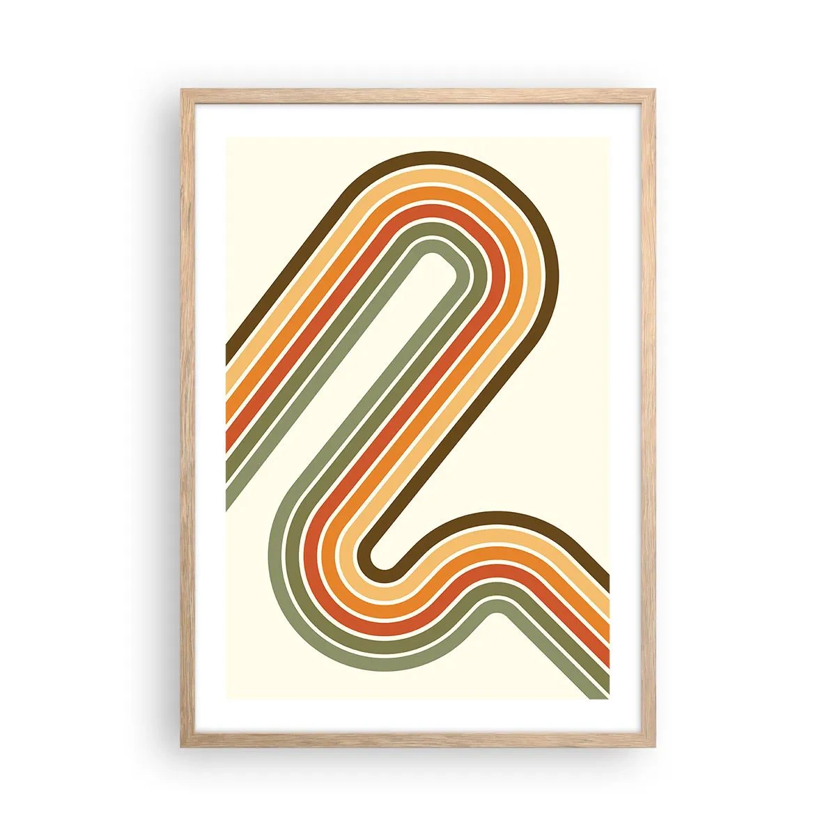 Póster en marco roble claro - Zigzagueando hasta su destino - 50x70 cm