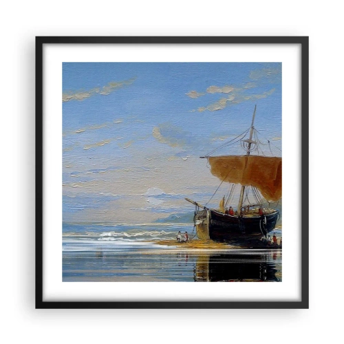 Póster en marco negro - Agua, tierra, aire - 50x50 cm