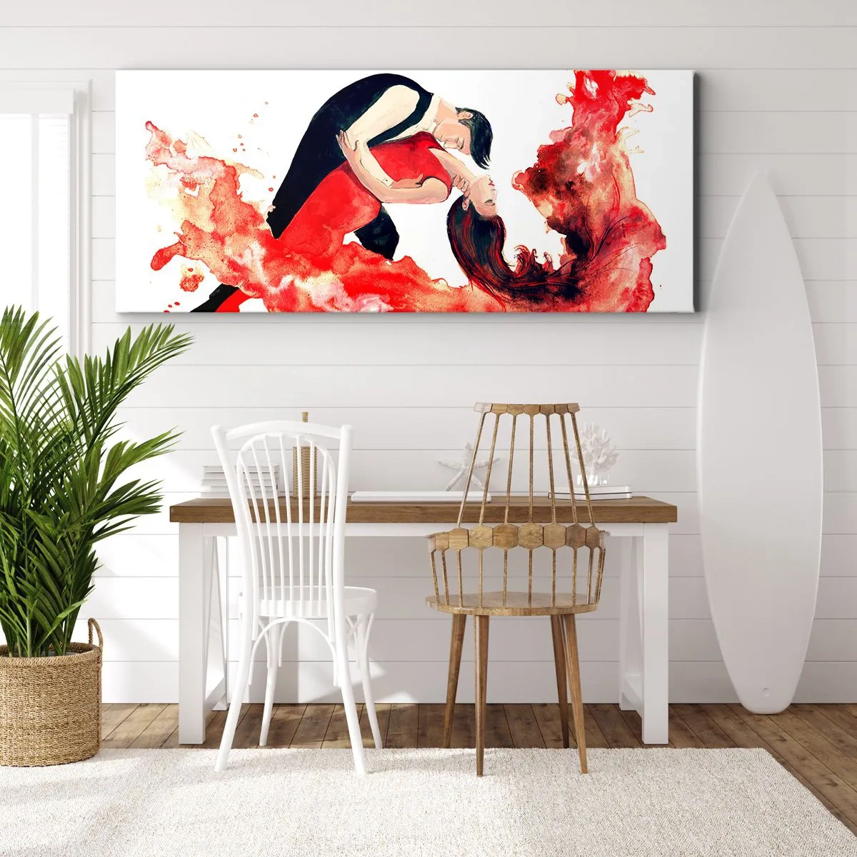 Cuadro sobre lienzo - Impresión de Imagen - El tango: una ola sensual - 100x40 cm