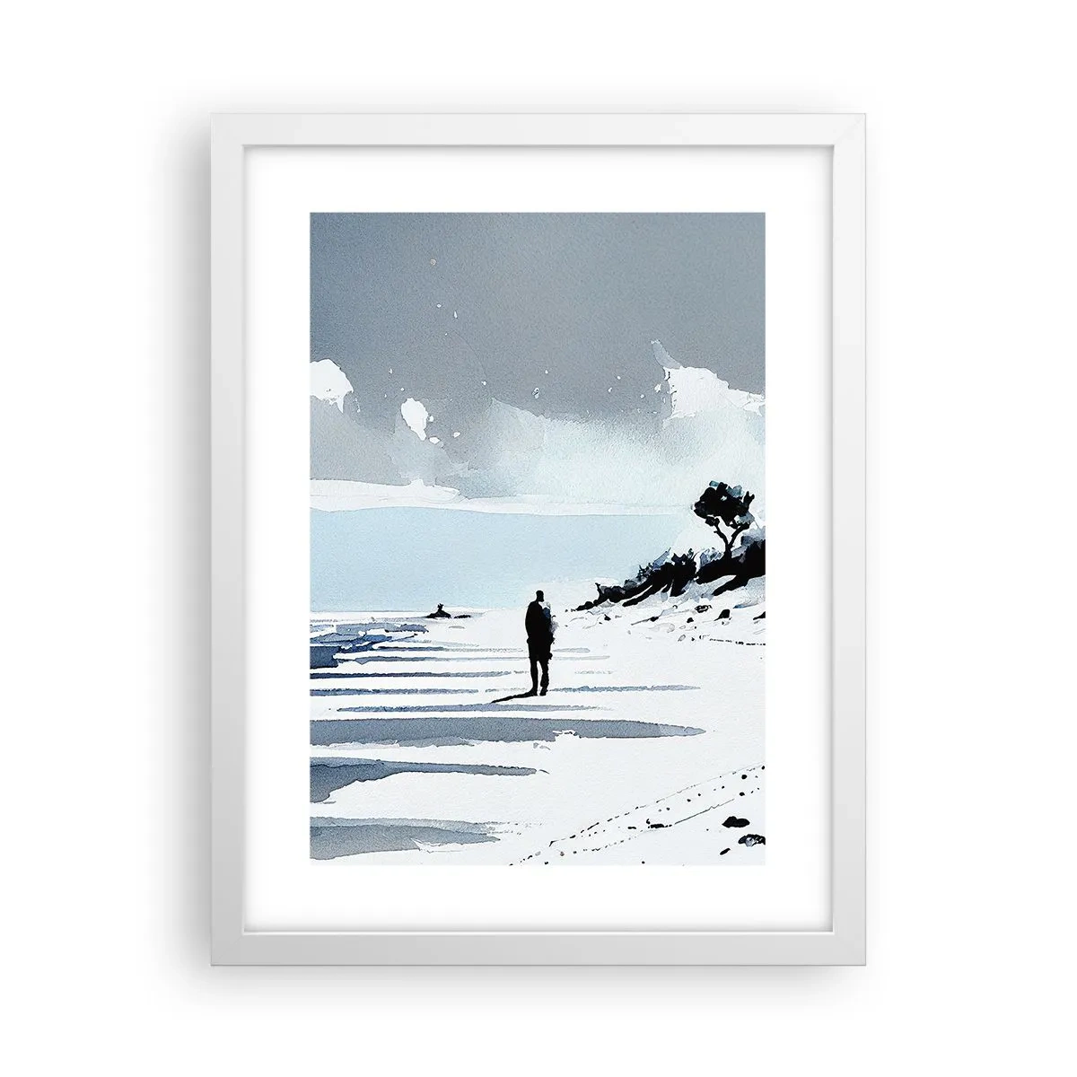 Póster en marco blanco - Solo conmigo mismo - 30x40 cm