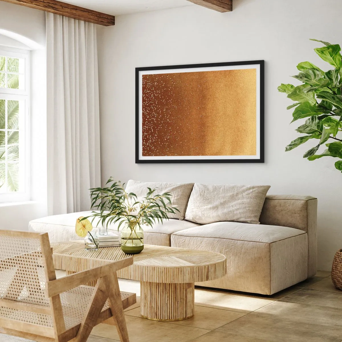 Póster en marco negro - Nacimiento de la luz - 50x40 cm