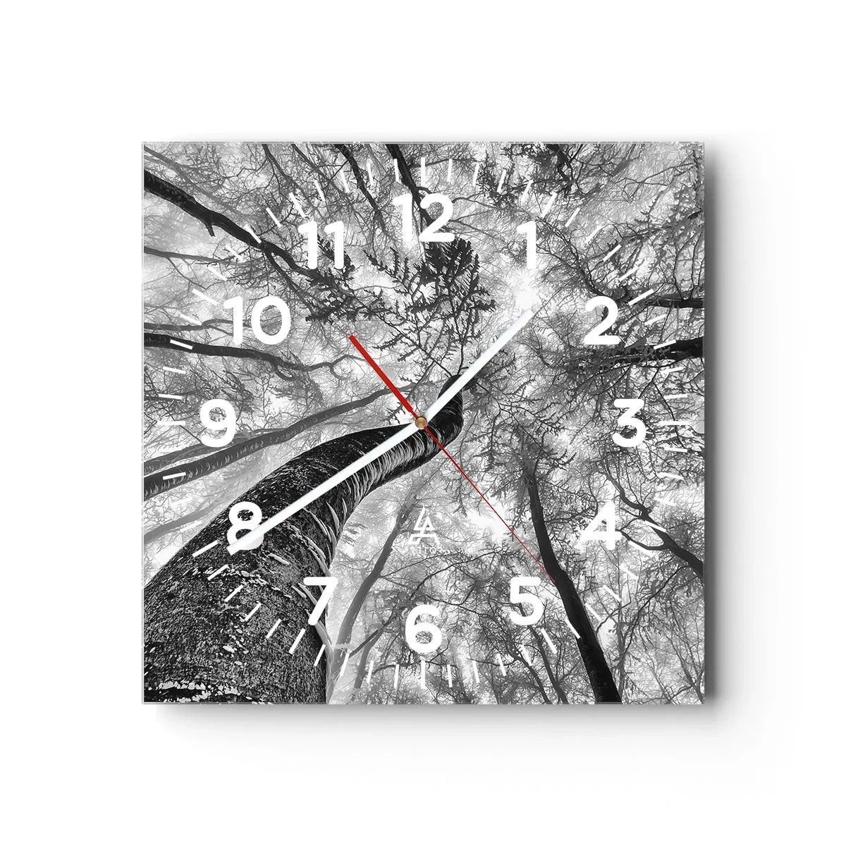 Reloj de pared - Reloj de vidrio - Carrera hacia la luz - 40x40 cm