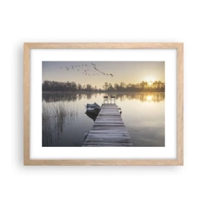 Póster en marco roble claro - Volveré en un rato - 40x30 cm