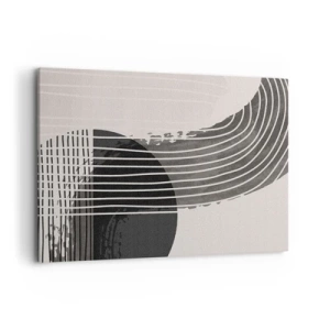Cuadro sobre lienzo - Impresión de Imagen - Patrón abstracto con líneas y formas geométricas. - 100x70cm - Ida y vuelta - Decoración de pared moderna para salón y dormitorio ARTTOR