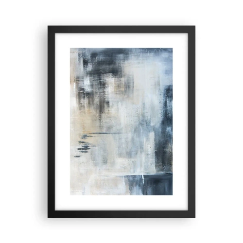 Póster en marco negro - Detrás de un velo azul - 30x40 cm
