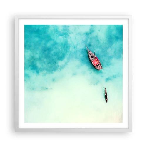 Póster en marco blanco - Porque en las playas de Zanzíbar, cuando las aguas se desbordan... - 60x60 cm