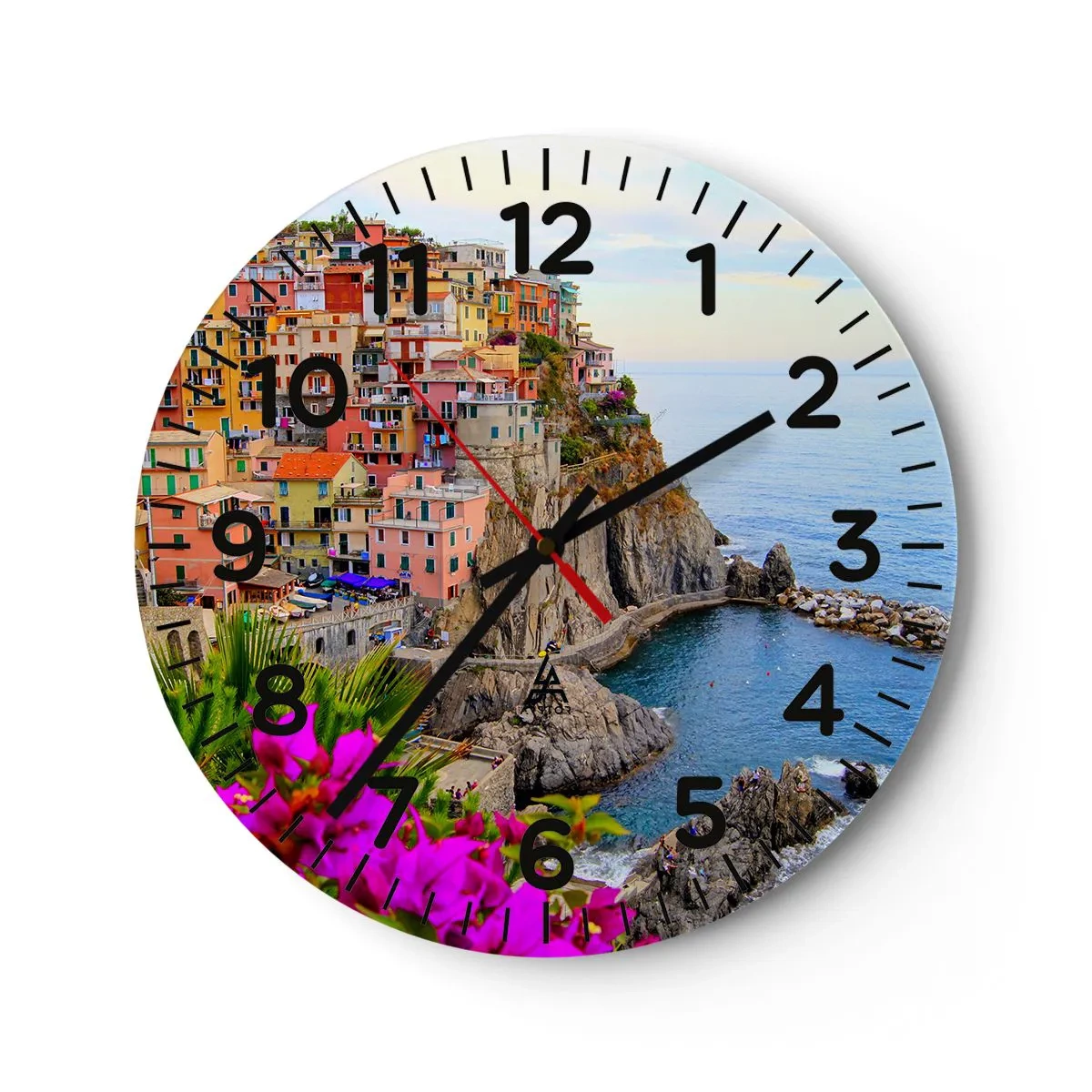 Reloj de pared - Reloj de vidrio - La ciudad de la risa - 30x30 cm