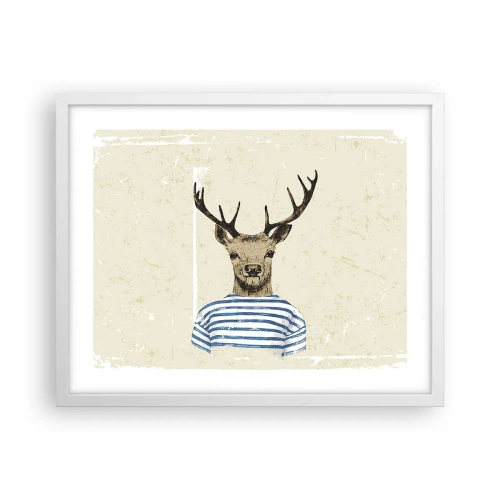 Póster en marco blanco - Porque me gustan las camisas de rayas - 50x40 cm