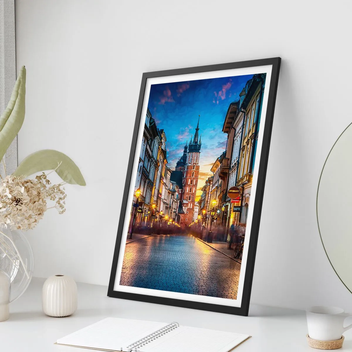 Póster en marco negro - El encanto de Cracovia - 61x91 cm