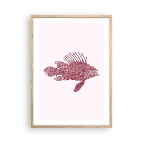Póster en marco roble claro - Un habitante de aguas exóticas - 50x70 cm