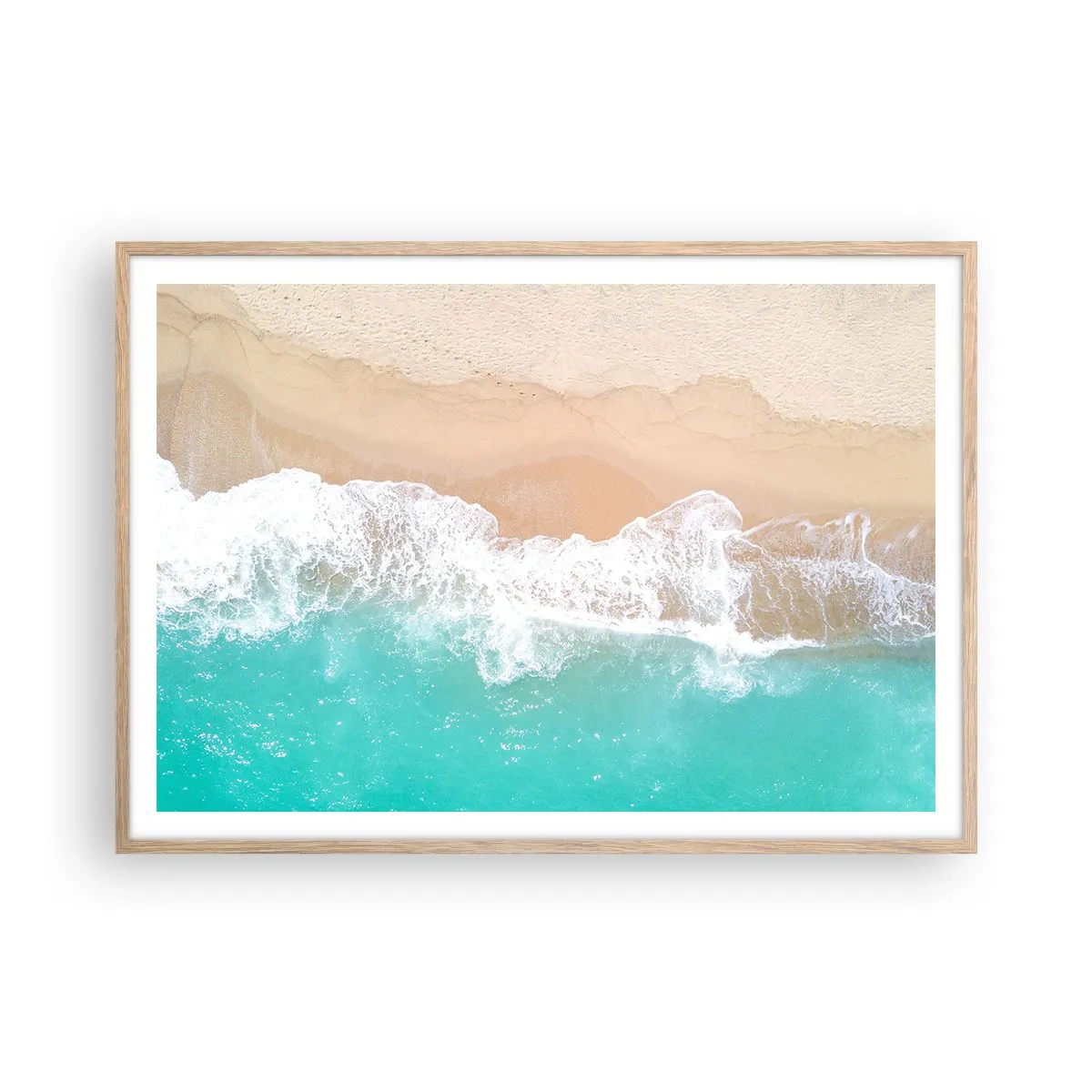 Póster en marco roble claro - Un toque acariciador - 100x70 cm