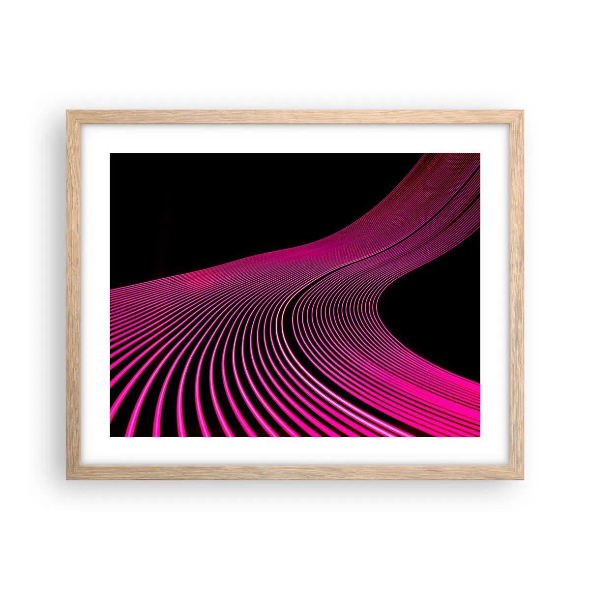 Póster en marco roble claro - Avenida de luz - 50x40 cm