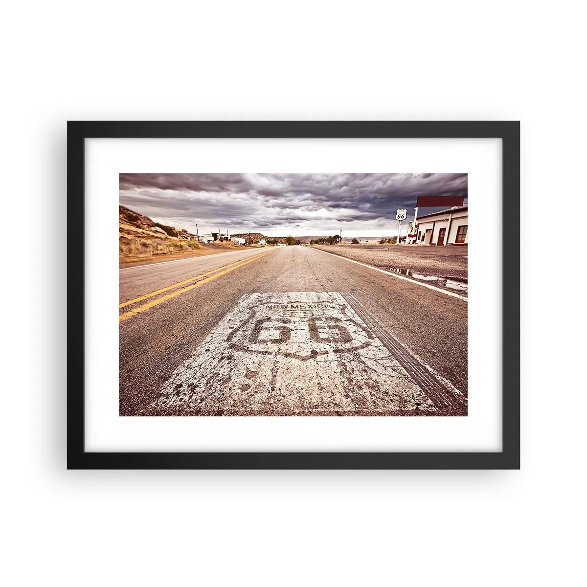 Póster en marco negro - Mother Road: una leyenda americana - 40x30 cm