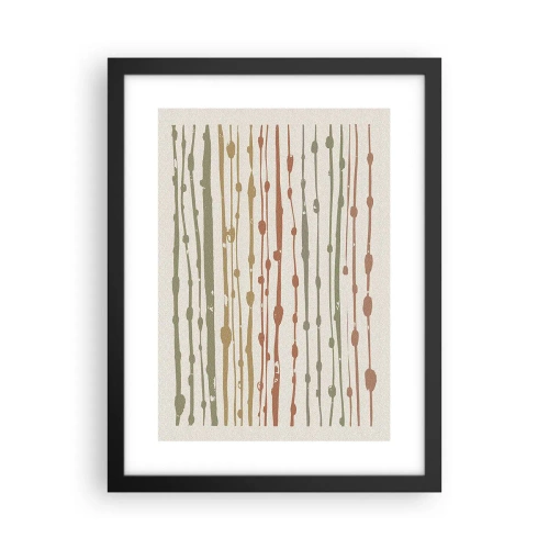 Póster en marco negro - Composición de notas musicales - 30x40 cm