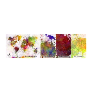 Muestra de fotomural autoadhesivo Deluxe Sticker - De alguna manera, simplemente quedó así - Mapa del mundo, Continentes, Pedazo - 100x30 cm