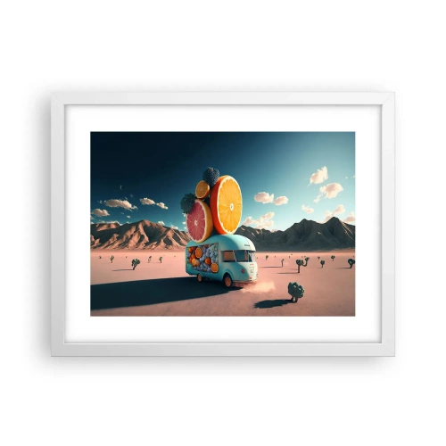 Póster en marco blanco - Un sabor a vacaciones - 40x30 cm