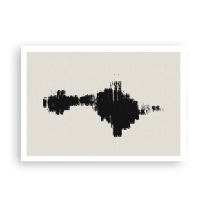 Póster - Un motivo abstracto que se asemeja a una onda de sonido en estilo minimalista. - 100x70cm - Vibraciones de la imaginación - Decoración de pared moderna para salón y dormitorio ARTTOR