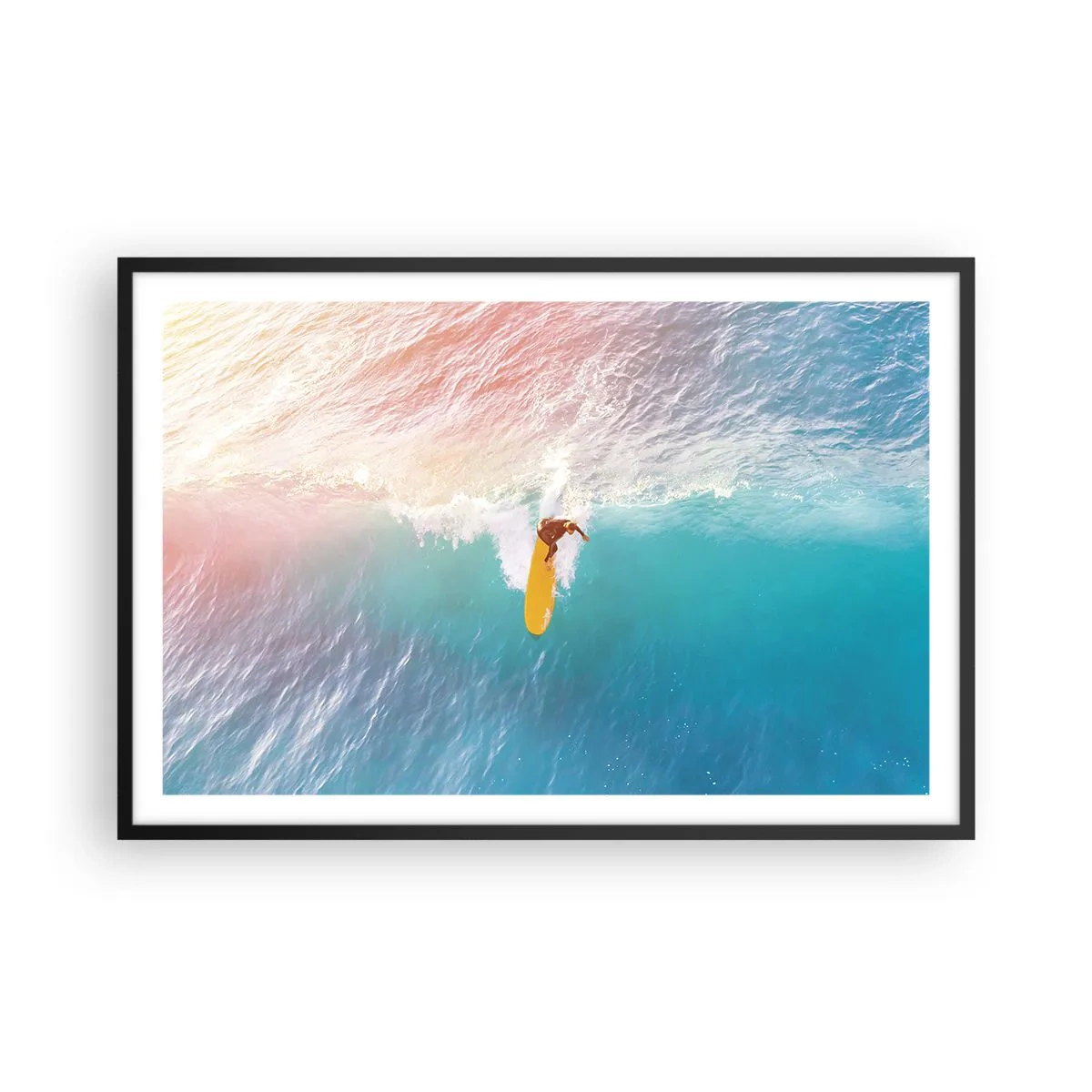 Póster en marco negro - Jinete del océano - 91x61 cm