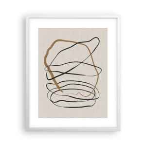 Póster en marco blanco - Composición: danza lineal - 40x50 cm