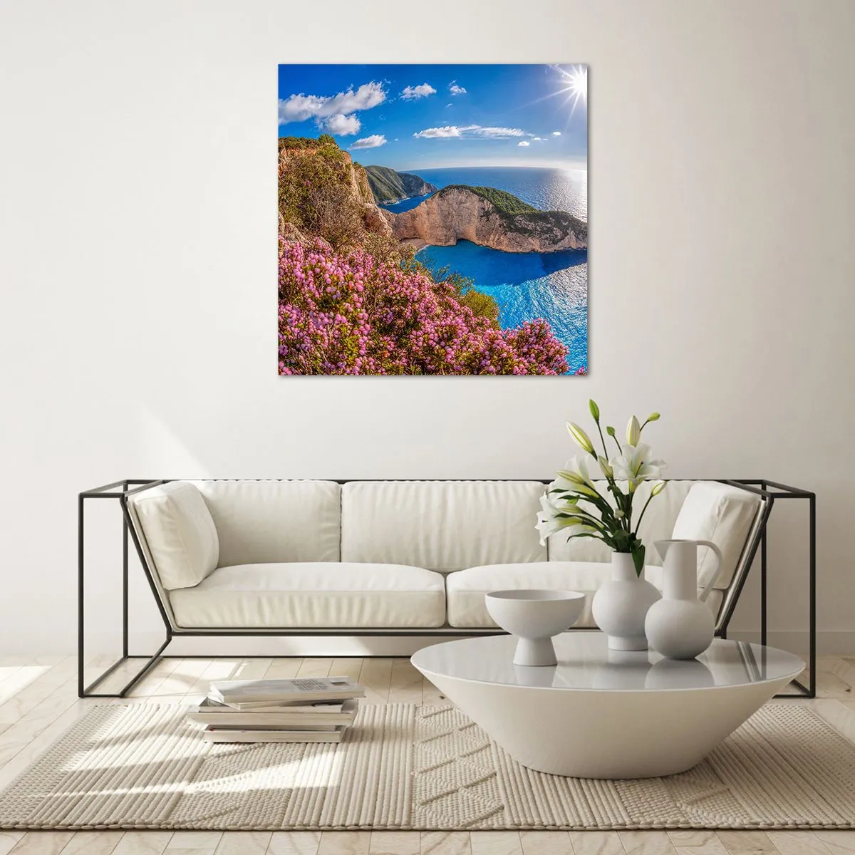 Cuadro sobre vidrio - Impresiones sobre Vidrio - Mis grandes vacaciones en Grecia - 40x40 cm