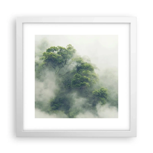 Póster en marco blanco - Envuelto en niebla - 30x30 cm