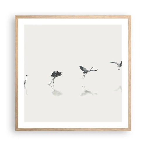 Póster en marco roble claro - Cuatro sencillos pasos para despegar - 60x60 cm