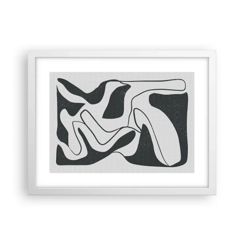 Póster en marco blanco - Juego abstracto en un laberinto - 40x30 cm